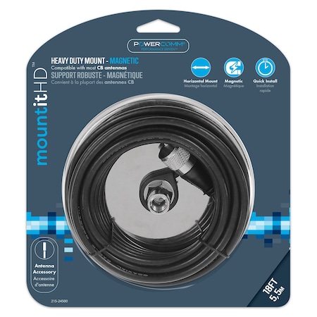 Powercomm Ant Mount 5in Dia Magnet w Coax 215-24500